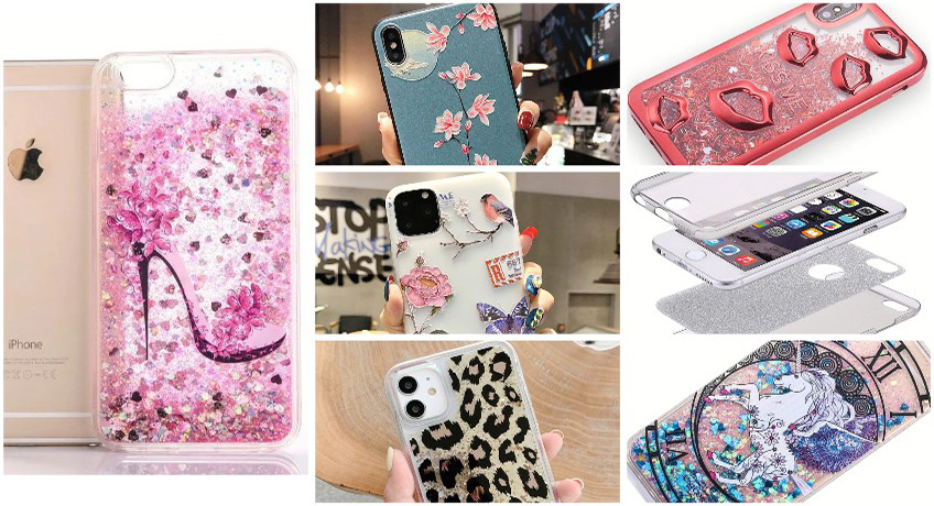 Liquid Glitter Hard Phone Cases Silicone Soft Covers For iPhones