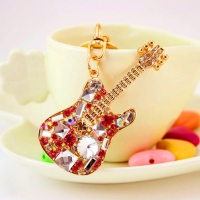 Red Design 2 Red Guitar Keyring Handbag Charm