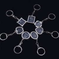 Silver Metal Assorted Shape Photo Frame Keyring Key Chain Novelty Gift Present