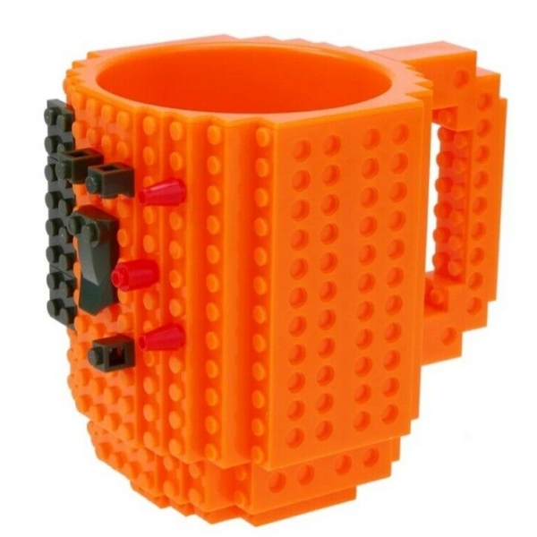 Orange Building Bricks Mugs