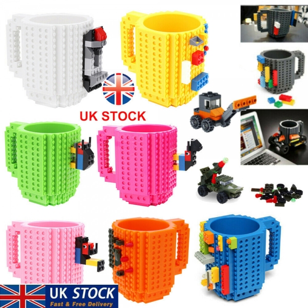 Building Bricks DIY Puzzle Mugs Coffee Tea Cup Compatible Construction Blocks Gift