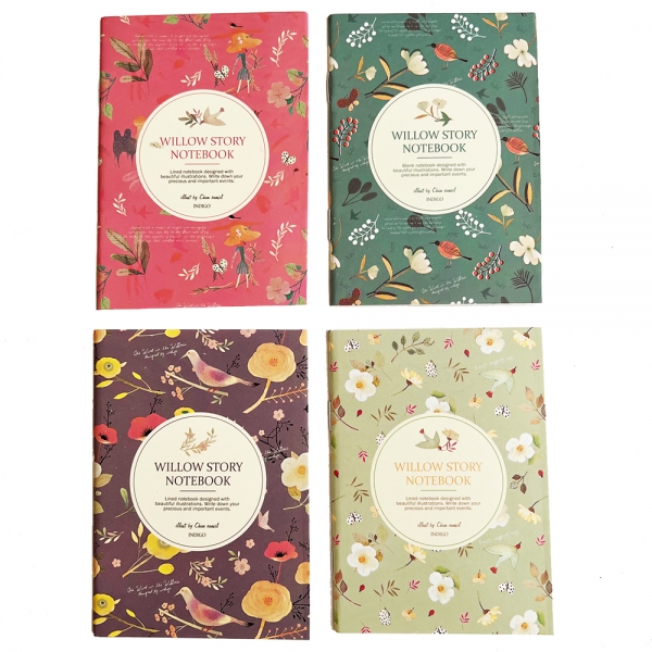4pk Garden Birds Flowers Cute Mini Notebooks Small Notepads Pocket Memo Pads