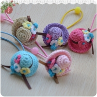 Cute Handmade Knitted Floppy Hat Hair Elastic Band