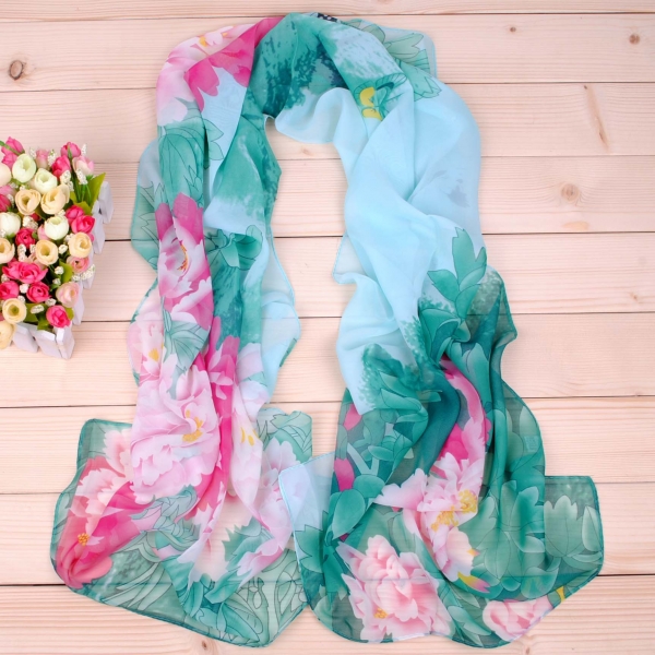 160 50cm Butterflies Flowers Print Floral X093 Fashion Ladies Scarves Chiffon Scarf Womens Shawls