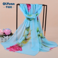 160 50cm Flowers Print Floral X294 Fashion Ladies Scarves Chiffon Scarf Womens Shawls
