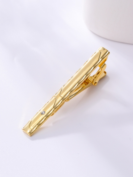 T1-15-006 Mens Metal Silver Gold Tie Clip