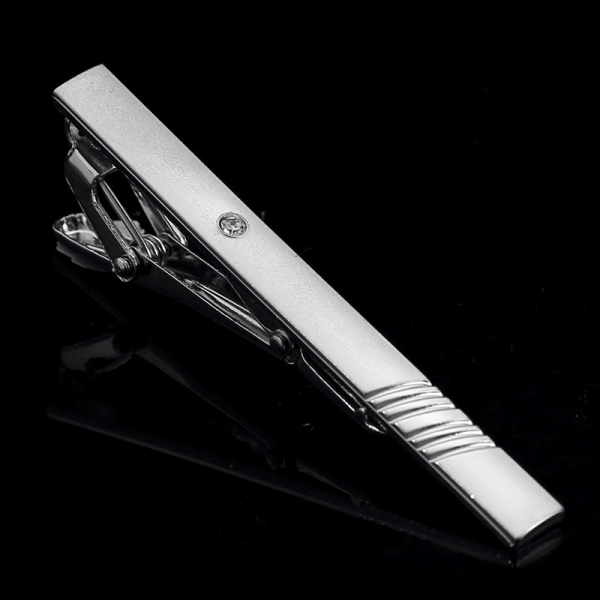 T2-10-009 Mens Metal Silver Gold Tie Clip