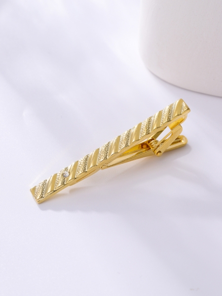 T1-15-008 Mens Metal Silver Gold Tie Clip