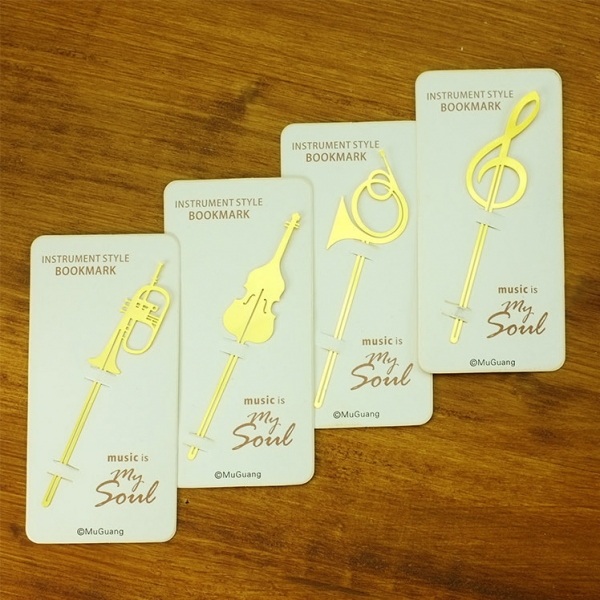 Musical Instruments Gold Metal Cute Bookmarks For Books Book Markers Gift For Readers Reading Lovers