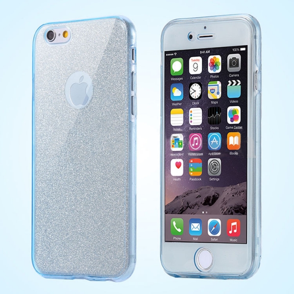 Glitter Blue With Glitter iPhone 6 Plus 6S Plus Phone Case