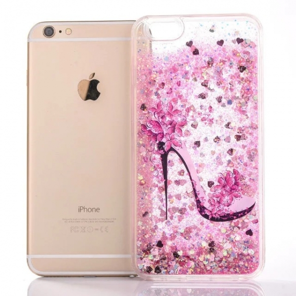 Glitter Liquid High Heel Shoe Pink A iPhone 6 Plus 6S Plus Phone Case