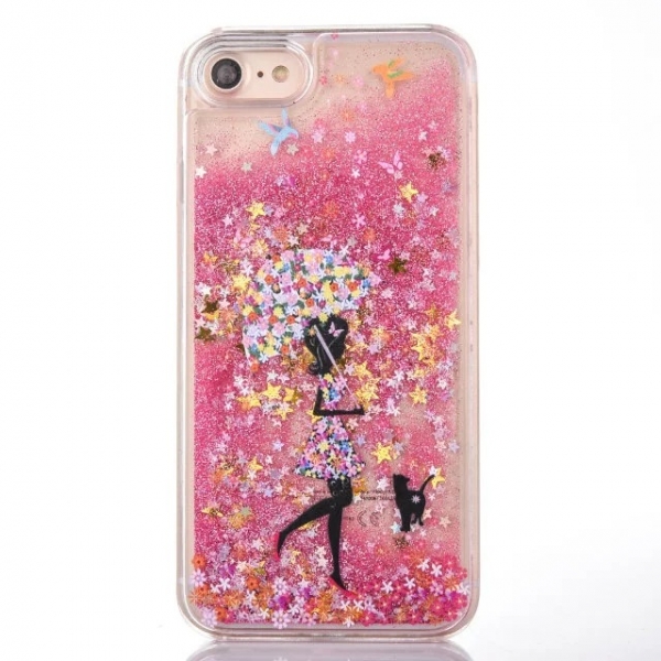 Glitter Liquid - Girl B Pink iPhone 10 iPhone X Phone Case