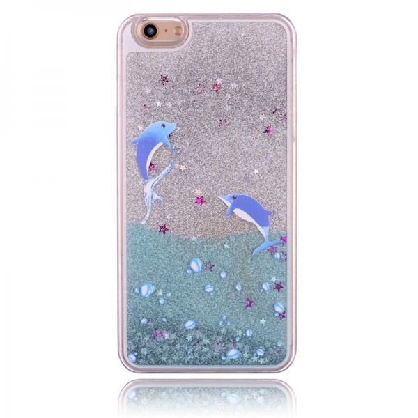 Glitter Liquid - Dolphins iPhone 10 iPhone X Phone Case