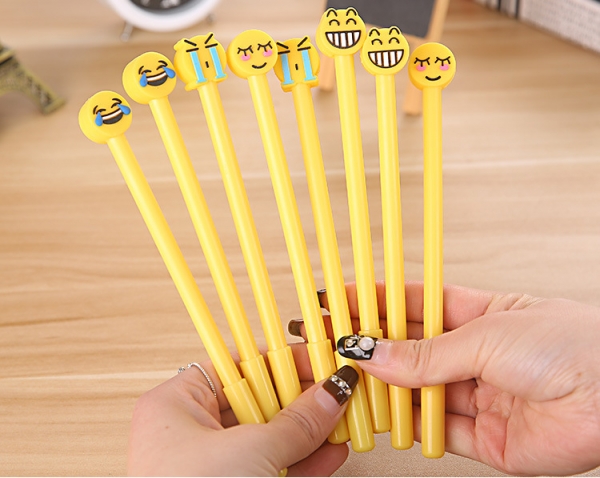 Funky Emoji Black Ballpoint Gel Pens Cute School Supply Party Gift Bag Fillers