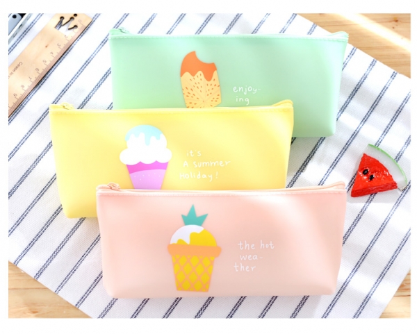 Delicious Ice Cream Ice Lolly Plastic Cute Pencil Cases Cosmetics Make Up Bags Pen Pouches