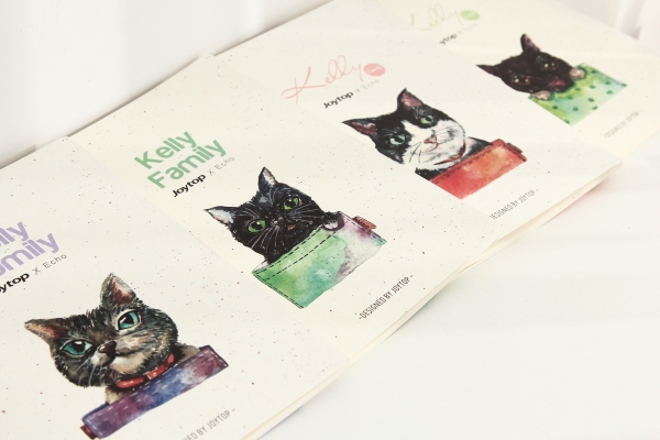 White Cats In Flowers Black Cover Floral Patterned B5 Large Notebooks Notepads