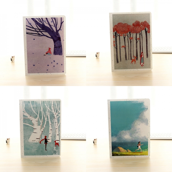 Little Red Riding Hood In Forest Cute B5 Size Large Notebooks Notepads Notes Pad