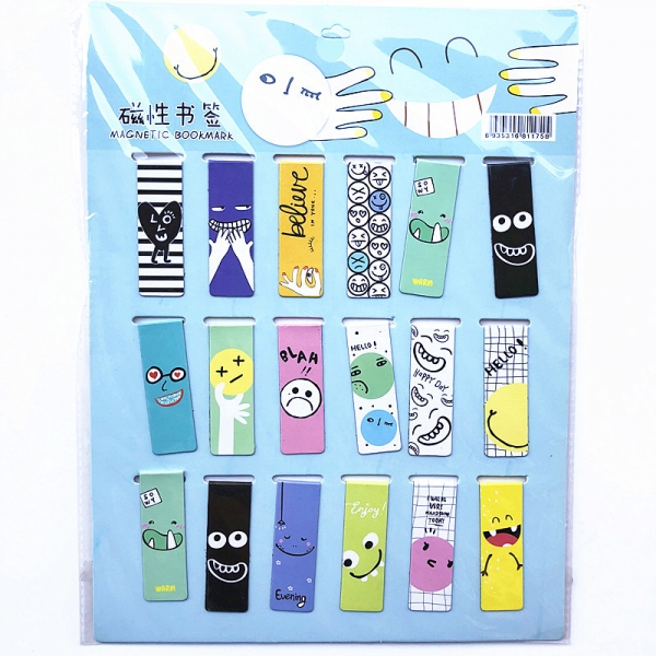 18pc Funny Emoji Faces Magnetic Bookmarks Book Markers With Magnet
