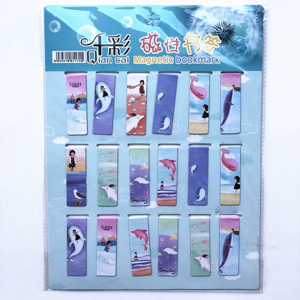 18pc Girl Dolphin Whale Seaside Holiday Magnetic Bookmarks Magnet Book Markers