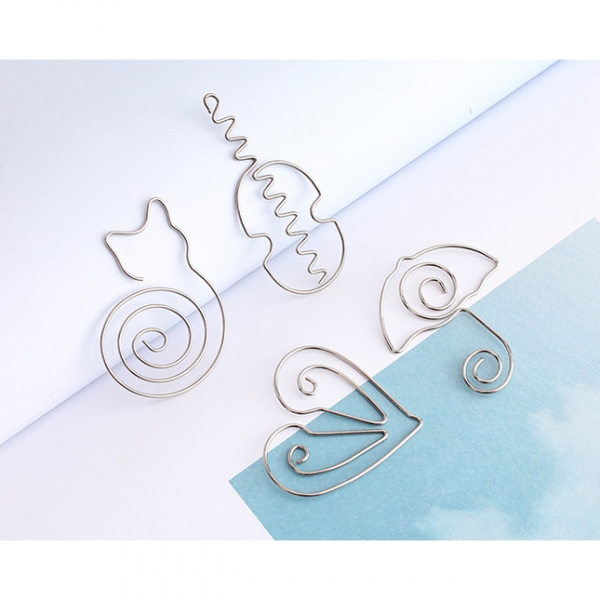 Cartoon Drawing Animals Flower Shaped Novelty Metal Bookmarks Cute Book Markers