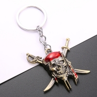 Pirate Skeleton Skull Cool Copper Keyrings Novelty Metal Key Rings For Men Boys