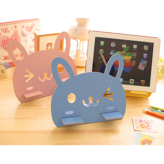 Rabbit Shape Wooden Ipad Tablet Phone Holder