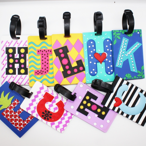 Name Initial Letters Fashion Luggage Tags Holiday Suitcase Labels Travel Bag ID