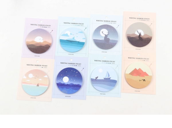 Seaside Holiday Countryside Landscape Cute Sticky Notes Pad Memo Page Markers