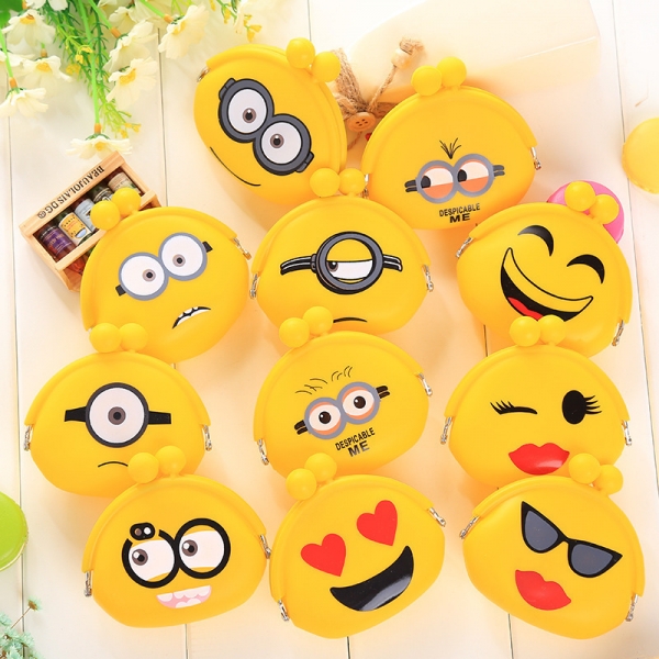 Cute Emoji Face Kids Coin Purse Change Wallet For Children