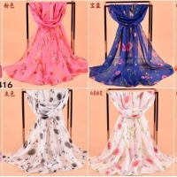 160 50cm Flowers Floral Fashion Ladies Scarves Chiffon Scarf Womens Shawls X416