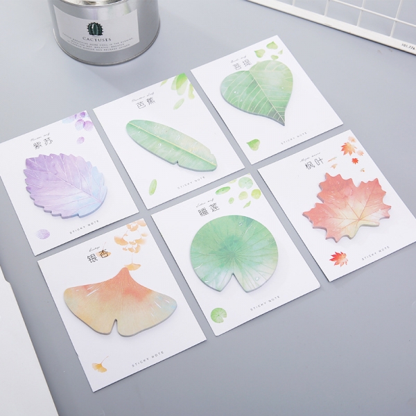 Cute Leaves Leaf Shaped Sticky Notes Novelty Sticky Note Pad Bookmark Memo Index Tab Page Markers
