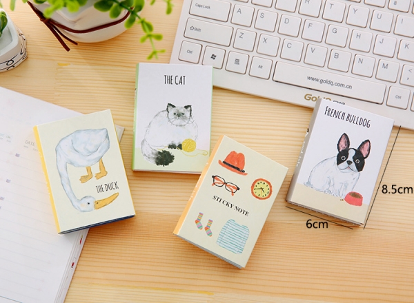 240 Sheets Cat Dog Duck Animals Cute Novelty Sticky Notes Pad Bookmark Memo Index Tab Page Markers