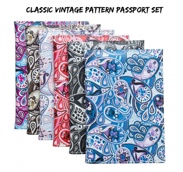 Luxury Flowers Patterned Coloured Floral PU Leather Passport Cover Travel ID Wallet