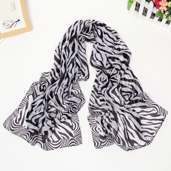 Zebra Skin Pattern Black White Fashion Scarf Ladies Scarves Womens Shawls X006