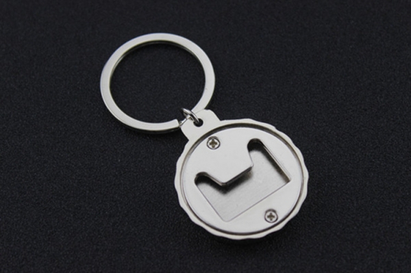 Silver Mirror Effect Metal Bottle Opener Keyring Wedding Party Favor Gift