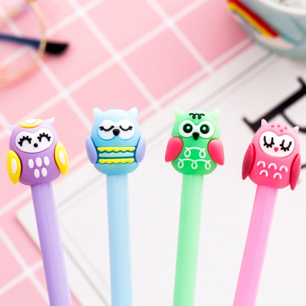 Cute Owls Novelty Ballpoint Gel Pens Funky School Supply Party Gift Bag Fillers