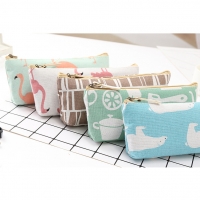 Retro Vintage Style Animals Teatime Patterned Cute Canvas Pencil Cases Pen Pouch