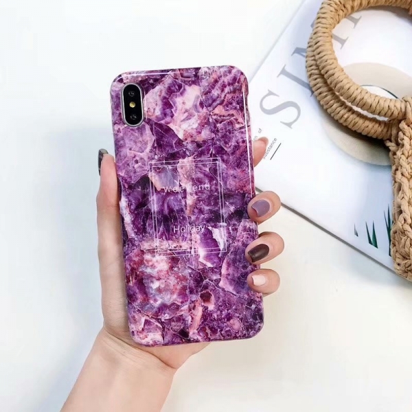 Marble Effect Purple iPhone 6 Plus 6S Plus Phone Case