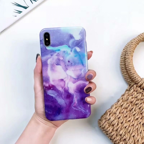Marble Effect Light Purple iPhone 6 Plus 6S Plus Phone Case
