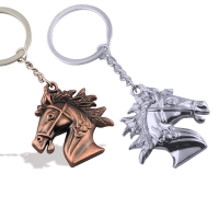 3D Horse Horseshoe Hoof Silver Keyrings Novelty Metal Key Rings
