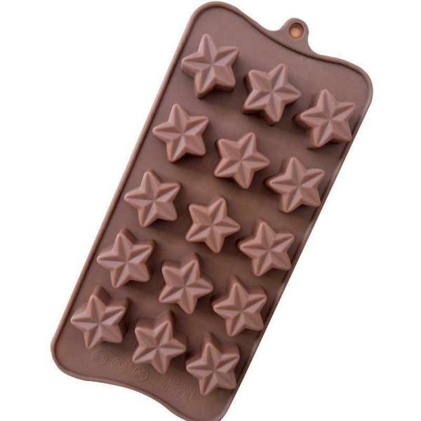 15 Stars Silicone Mould Chocolate Fondant Jelly Ice Cube Mold