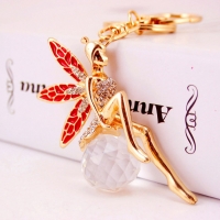 Fairy Angel Fantasy Girl Crystal Diamante Bag Charms Handbag Keyrings Pendant