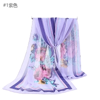 Rose Flowers Fashion Floral Ladies Scarves Chiffon Scarf Womens Shawls N251
