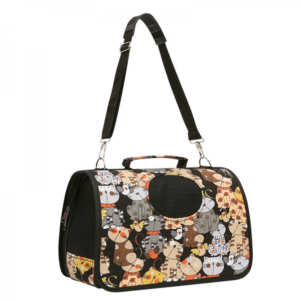 Cats Patterned Ventilated Pet Travel Bag Cat Carrier Soft Crate Puppies Small Dogs