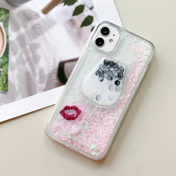 Glitter Liquid - Lip Wine White iPhone 6 Plus 6S Plus Phone Case