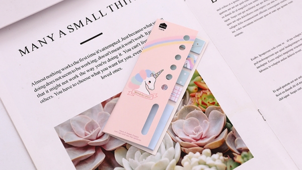 Rainbow Unicorn Cute Sticky Notes Pad Bookmark Memo Index Tab Page Markers