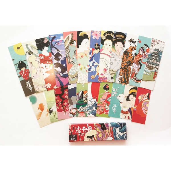 30pc Japanese Style Traditional Oriental Ladies Bookmarks Cute Book Markers Gift