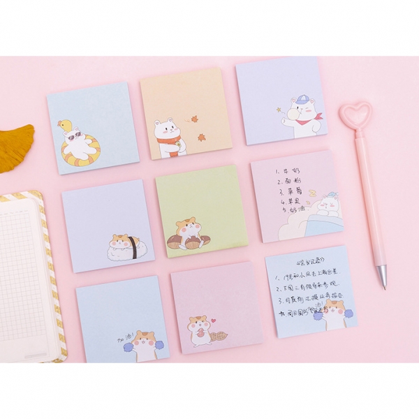Polar Bear Hamster Animals Cute Sticky Notes Pad Memo Index Tab Page Markers