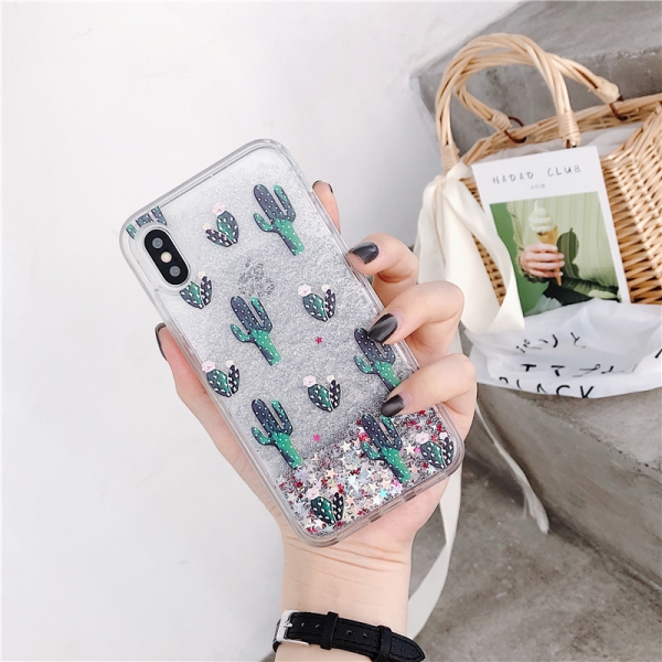 Glitter Liquid - Cactus iPhone 11 Pro Max Phone Case
