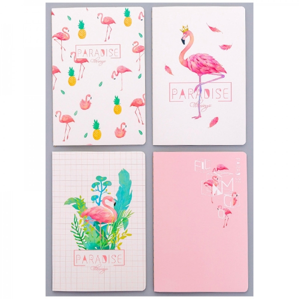 Pink Flamingo Cute A5 Notebooks Wild Animals Cover Lined Note Books